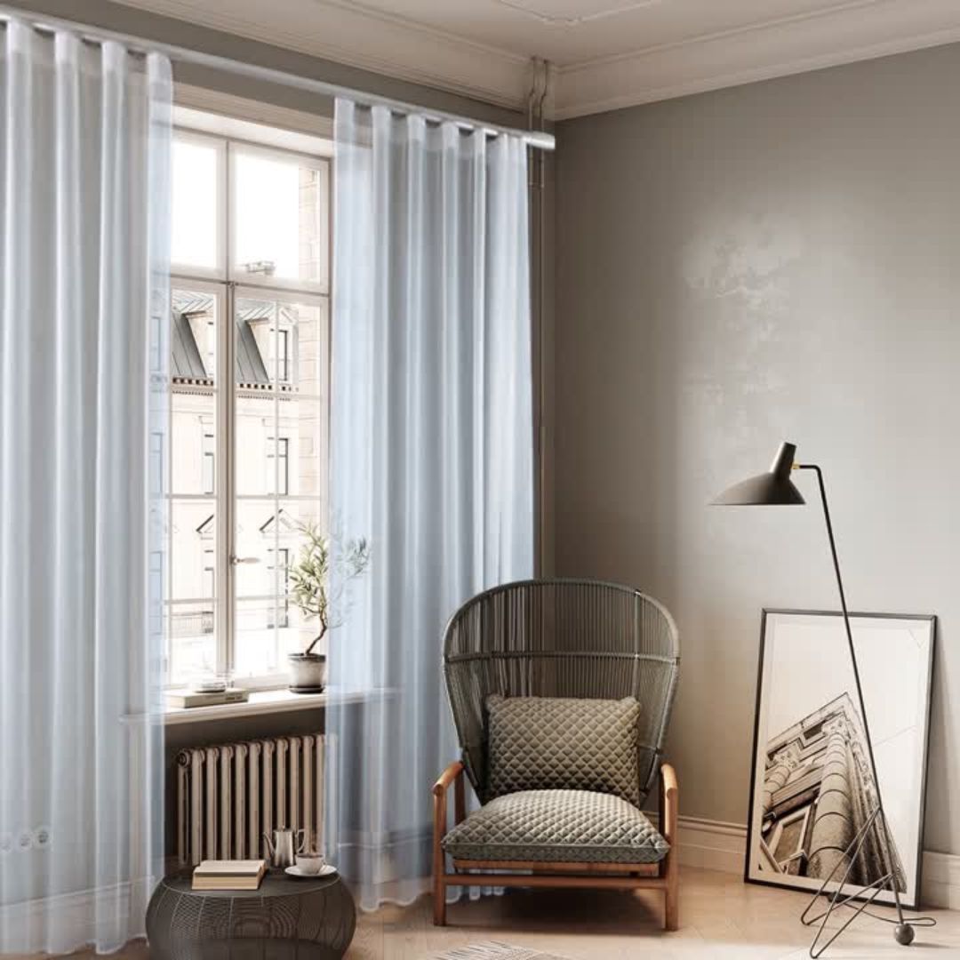 寇沃拉 Kouvola HD35 中期世紀現代系列手動窗簾軌道 單層 鋁本色