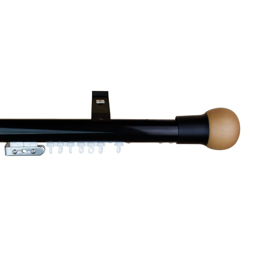 寇沃拉 Kouvola HD35 中期世紀現代系列手動窗簾軌道 單層 黑色