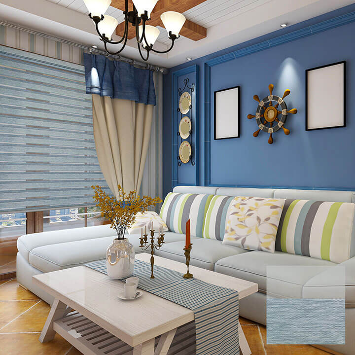 Muhos 電動半透光斑馬簾藍色 (Stone Blue)