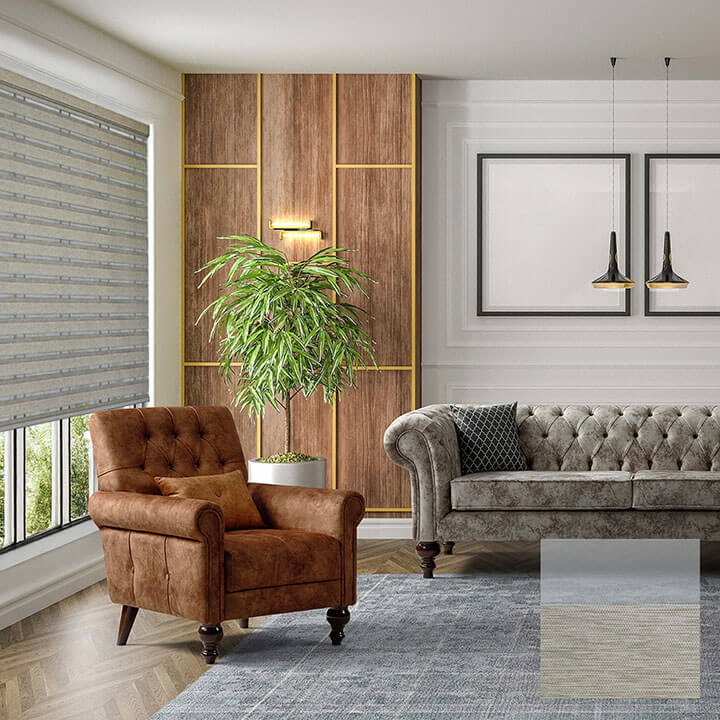 Muhos 手動半透光斑馬簾灰色 (Storm)