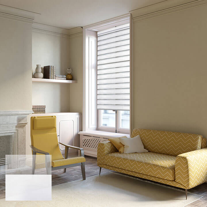 Hamina 手動半透光斑馬簾白色 (White)