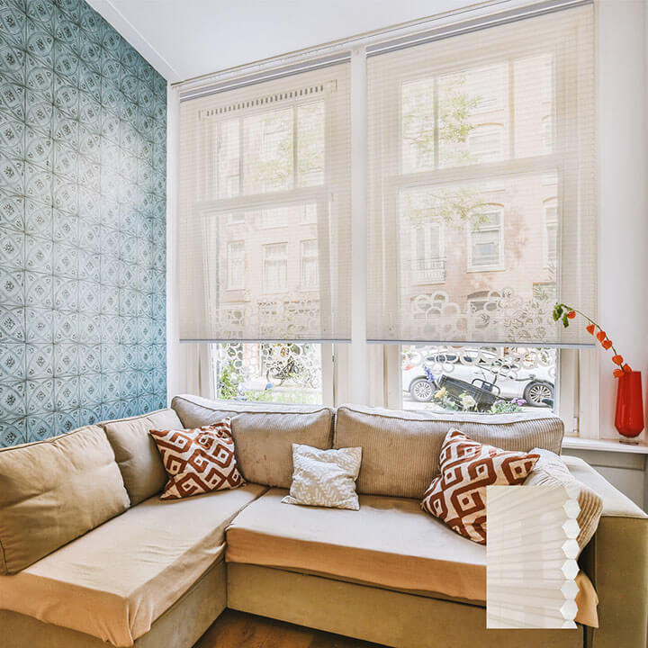 Oulu 電動標準型紗蜂巢簾雪花石膏 (Alabaster)