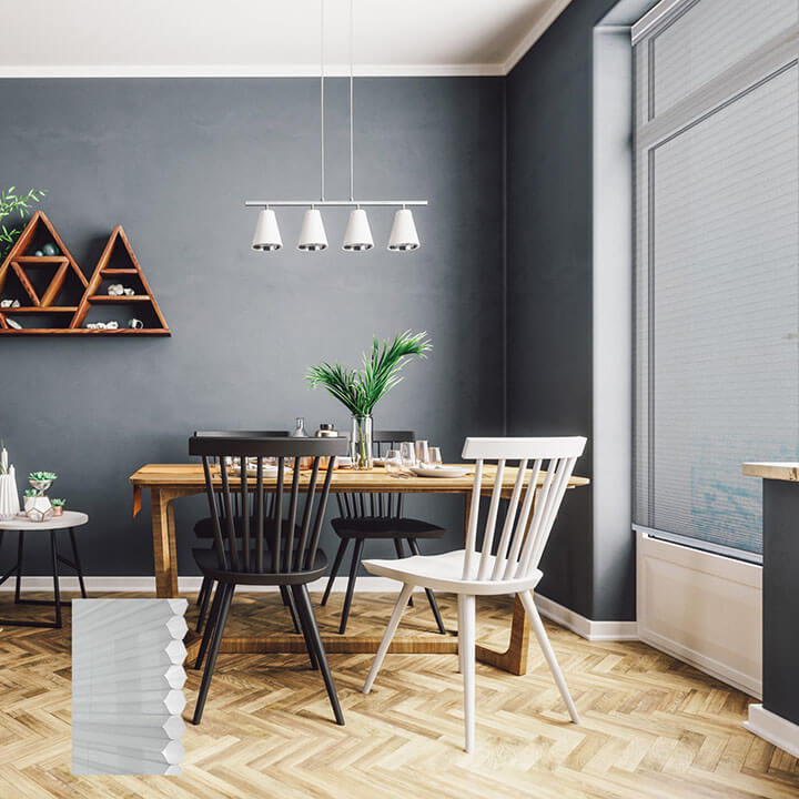 Oulu 標準型手提紗蜂巢簾亮灰 (Gray Sheen)