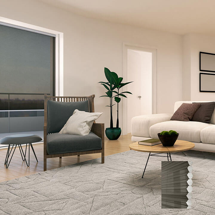 Oulu 標準型手提紗蜂巢簾無菸煤 (Anthracite)