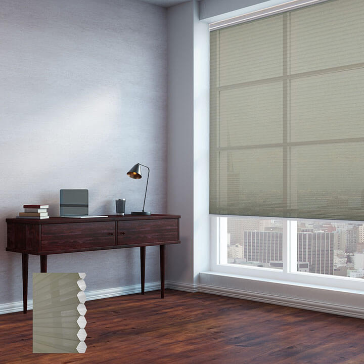 Oulu 標準型單循環紗蜂巢簾灰褐 (Antique Pewter)