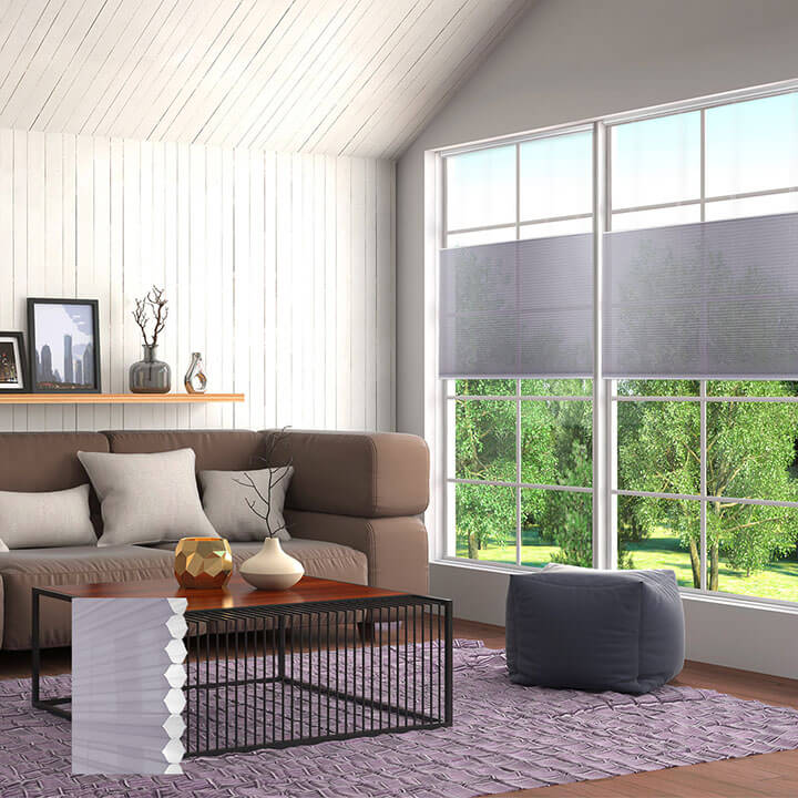 Oulu 電動雙循環上下開合紗蜂巢簾紫藤 (Wisteria)