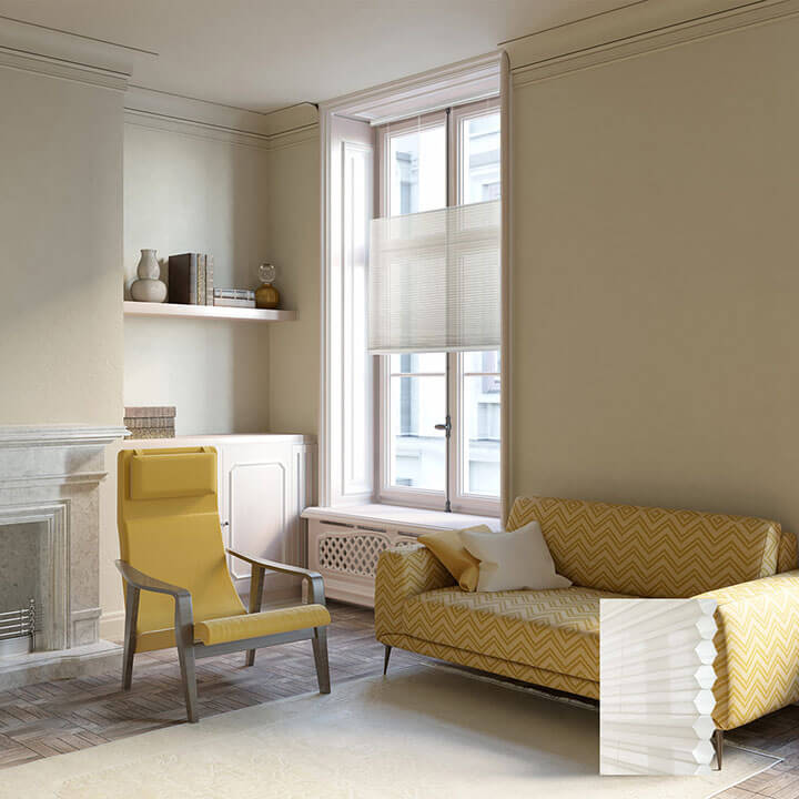 Oulu 手提上下開合紗蜂巢簾淺粉 (White Dove)