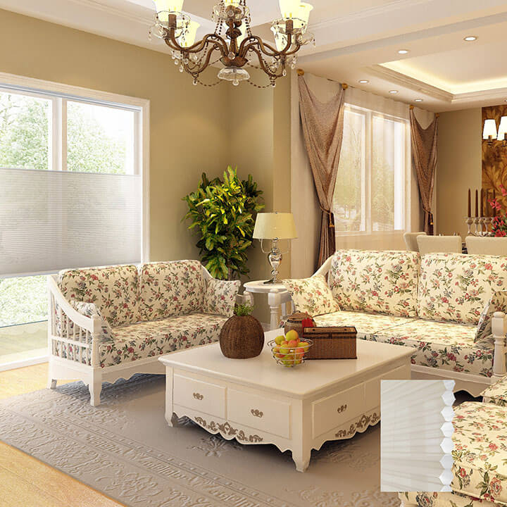 Oulu 手提上下開合紗蜂巢簾冬白 (Winter White)