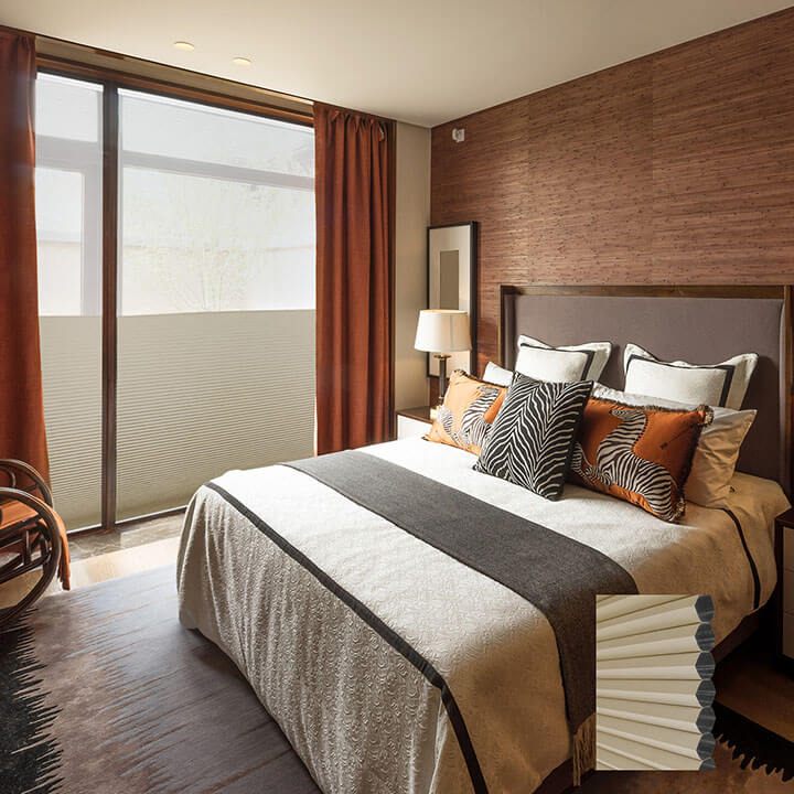 Turku 電動雙循環日夜型遮光蜂巢簾米色 (Fawn)