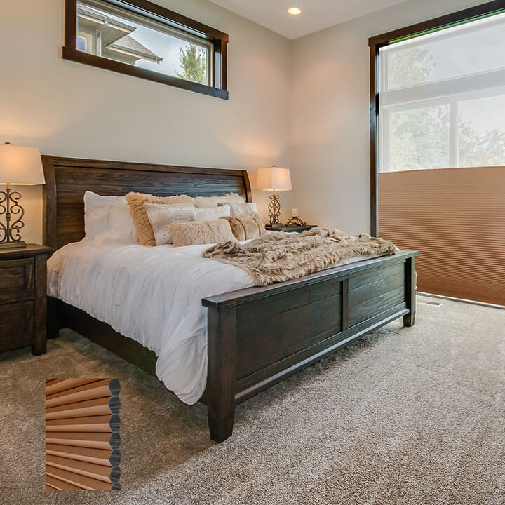 Turku 電動雙循環日夜型遮光蜂巢簾紅陶 (Terra Cotta)