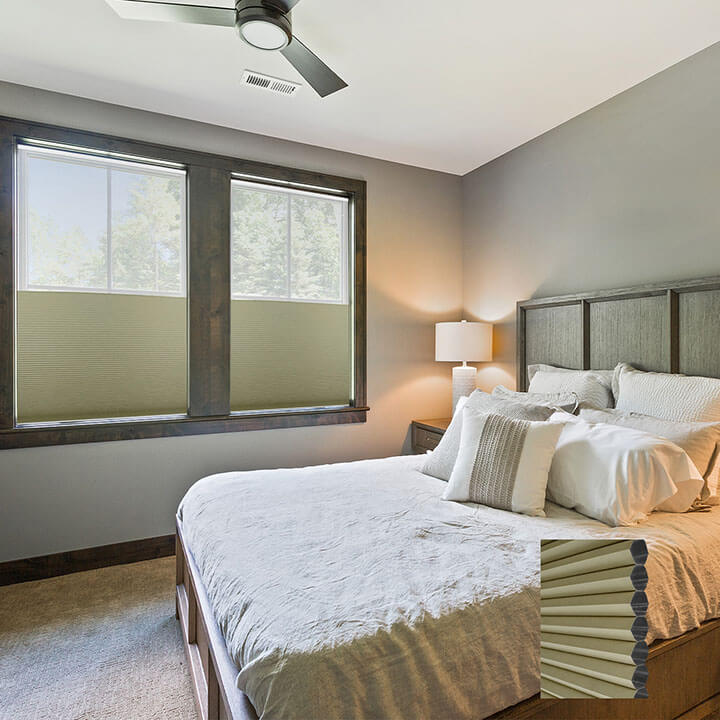 Turku 電動雙循環日夜型遮光蜂巢簾草綠 (Avocado)