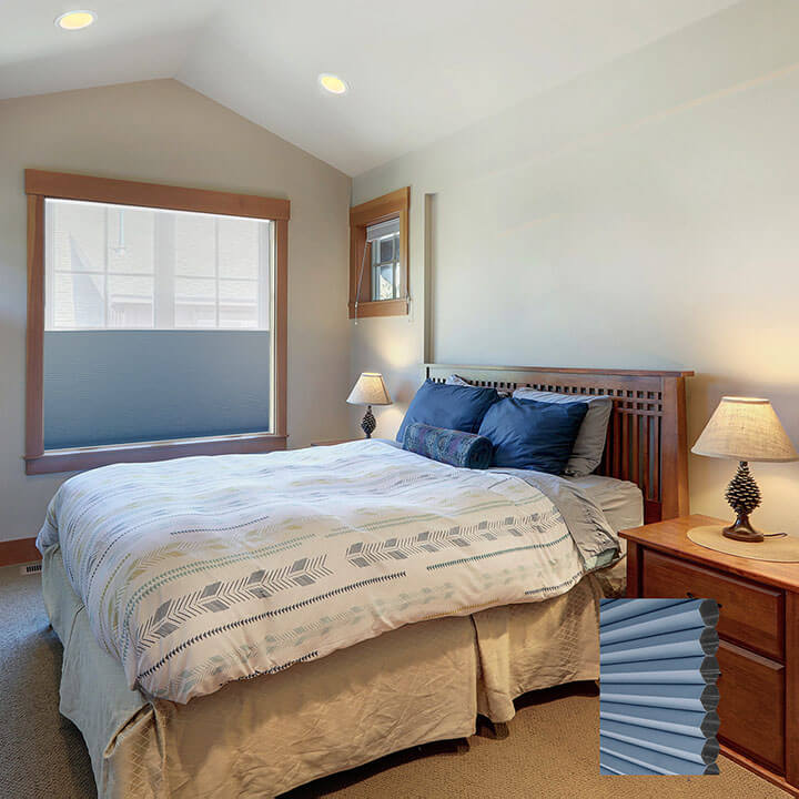 Turku 電動雙循環日夜型遮光蜂巢簾天藍 (Federal Blue)