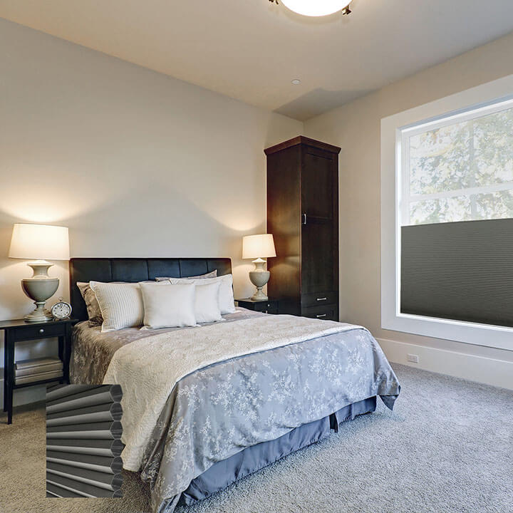 Turku 電動雙循環日夜型遮光蜂巢簾無菸煤 (Anthracite)