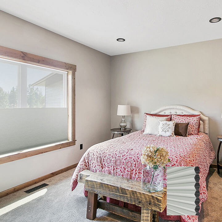 Turku 電動雙循環日夜型遮光蜂巢簾淺粉 (White Dove)