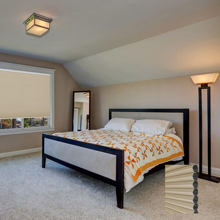 Turku 電動標準型遮光蜂巢簾米色 (Fawn)