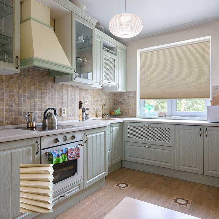 Turku 電動標準型半透光蜂巢簾繭綢 (Pongee)