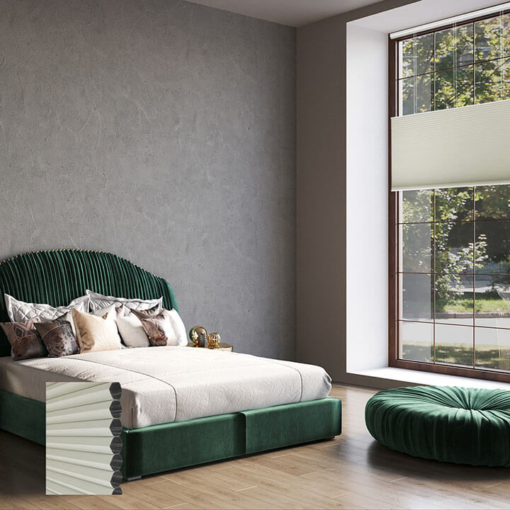 Turku 雙循環上下開合遮光蜂巢簾雪花石膏 (Alabaster)