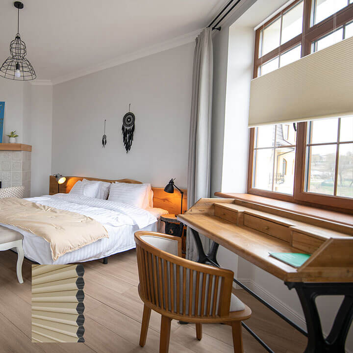 Turku 手提上下開合遮光蜂巢簾米色 (Fawn)