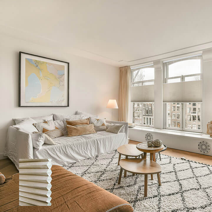 Turku 雙循環上下開合半透光蜂巢簾米色 (Fawn)