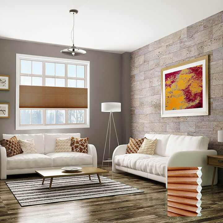 Turku 手提上下開合半透光蜂巢簾紅陶 (Terra Cotta)