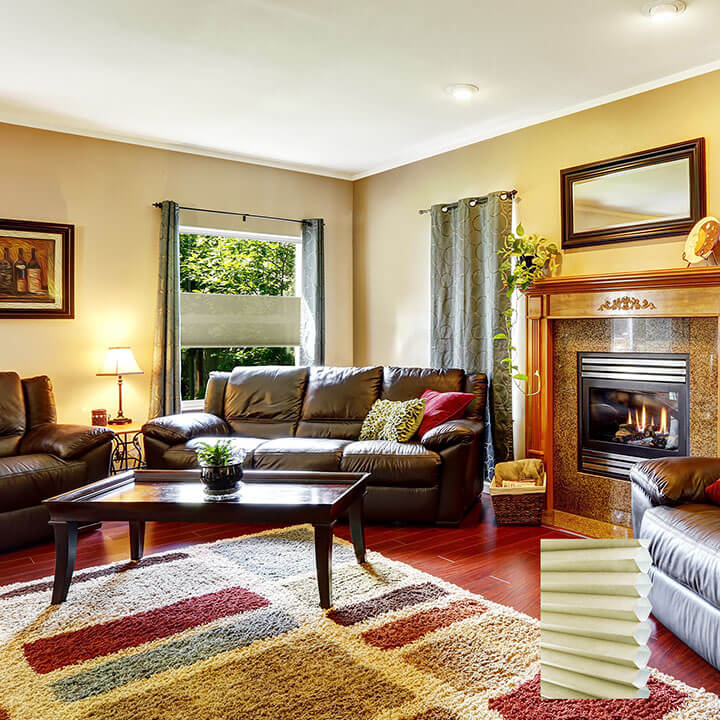 Turku 電動雙循環上下開合半透光蜂巢簾春綠 (Spring Green)