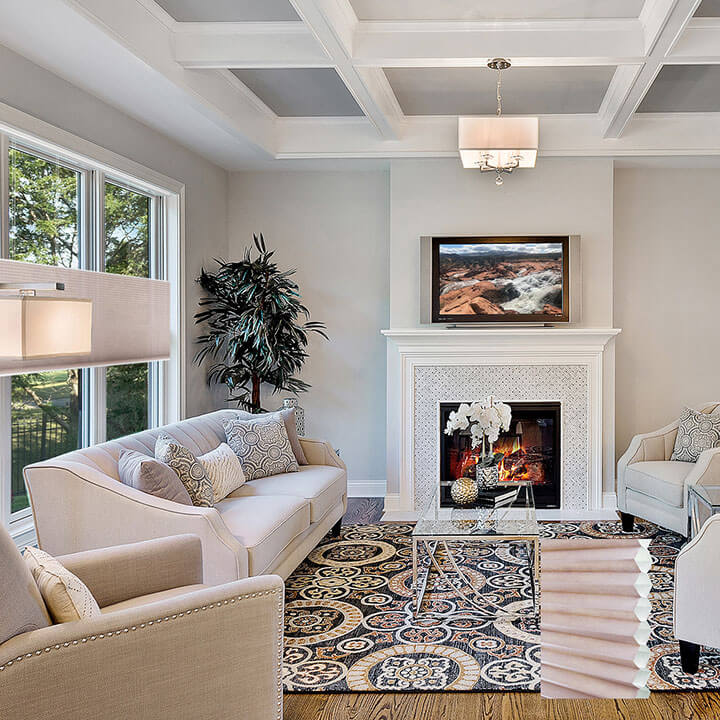 Turku 電動雙循環上下開合半透光蜂巢簾甜粉 (Roseate)